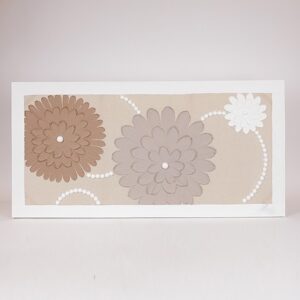 ΠΙΝΑΚΑΣ ΚΑΜΒΑΣ ΛΟΥΛΟΥΔΙΑ ΜΠΕΖ - ΛΕΥΚΟΣ - ΚΑΦΕ 60x3x120cm