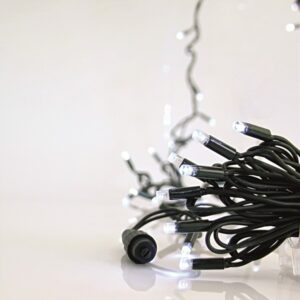 ΣΕΙΡΑ, 100 LED 5mm ΜΕ ΚΑΛΥΜΜΑ, 230V, 3 ΕΠΕΚΤΑΣΕΙΣ ΕΩΣ 9 ΣΕΤ, ΠΡΑΣΙΝΟ ΚΑΟΥΤΣΟΥΚ ΚΑΛΩΔΙΟ, 90 ΛΕΥΚA + 10 ΛΕΥΚΑ FLASH LED ANA 10cm, ΠΡΟΕΚΤΑΣΗ ΠΑΡΟΧΗΣ 1,5m, ΙΡ65