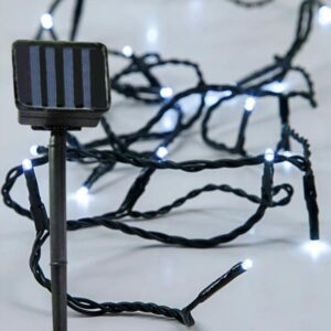 ΣΕΙΡΑ, 96 LED 5mm, ΗΛΙΑΚΟ ΣΥΛΛΕΚΤΗ ΜΕ ΑΙΣΘΗΤΗΡΑ ΦΩΤΟΣ, ΠΡΑΣΙΝΟ PVC ΚΑΛΩΔΙΟ, ΛΕΥΚΟ LED ΑΝΑ 10cm, ΠΡΟΕΚΤΑΣΗ ΠΑΡΟΧΗΣ 1m, IP44