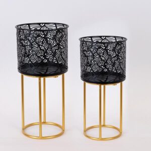 S/2 ΚΑΣΠΩ ΜΕΤΑΛΛΙΚΟ ΜΑΥΡΟ - ΧΡΥΣΟ 20x45cm / 18x35cm