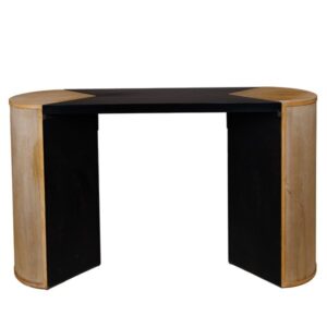 ΚΟΝΣΟΛΑ ΜΕΤΑΛΛΙΚΗ - ΞΥΛΙΝΗ ΜΑΥΡΗ - NATURAL 140x40.5x81cm