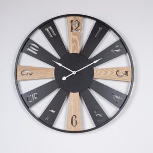 ΡΟΛΟΪ ΤΟΙΧΟΥ ΜΕΤΑΛΛΙΚΟ - ΞΥΛΙΝΟ NATURAL - ΜΑΥΡΟ 60x4.5x60cm