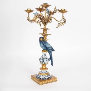 ΚΗΡΟΠΗΓΙΟ 5 ΘΕΣΕΩΝ ΠΑΠΑΓΑΛΟΣ ΠΟΛΥΡΕΖΙΝ ΚΑΦΕ - ΜΠΛΕ - ΧΡΥΣΟ 24x24x51.5cm