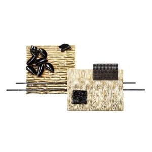 ΔΙΑΚΟΣΜΗΤΙΚΟ ΤΟΙΧΟΥ ΣΧΗΜΑΤΑ ΜΕΤΑΛΛΙΚΟ ΧΡΥΣΟ - ΜΑΥΡΟ 125.5x5x63cm