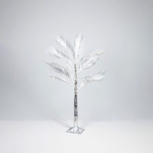 ΑΣΗΜΙ ΔΕΝΤΡΟ ΦΤΕΡΗ 1,2m, ΜΕΤΑΣΧΗΜΑΤΙΣΤΗΣ, 80 ΘΕΡΜΑ ΛΕΥΚΑ MINI LED, ΠΡΟΕΚΤΑΣΗ ΠΑΡΟΧΗΣ 3m, IP44