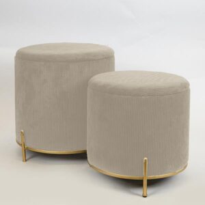 S/2 ΣΚΑΜΠΟ ΚΟΤΛΕ ΒΕΛΟΥΔΟ ΙΒΟΥΑΡ ΜΕΤΑΛΛΙΚΑ ΠΟΔΙΑ ΧΡΥΣΑ 42x42x44cm/ 35x35x37cm