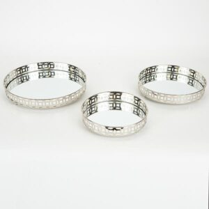 S/3 ΔΙΣΚΟΣ ΜΕΤΑΛΛΙΚΟΣ ΜΕ ΚΑΘΡΕΦΤΗ ΑΣΗΜΙ 25x4cm / 21x4cm / 17x4cm