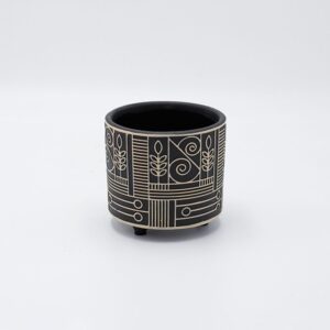 ΚΑΣΠΩ ΚΕΡΑΜΙΚΟ ΜΑΥΡΟ-ΜΠΕΖ 10.5x10.5x9.5cm