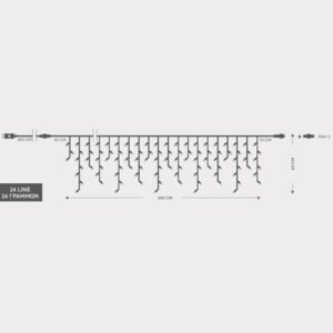 ΒΡΟΧΗ, 144 LED 3mm, 36V ΜΕΤΑΣΧΗΜΑΤΙΣΤΗ, 8 ΠΡΟΓΡΑΜΜΑΤΑ & ΜΝΗΜΗ, 4 ΕΠΕΚΤΑΣΕΙΣ ΕΩΣ 3 ΣΕΤ, ΔΙΑΦΑΝΟ PVC ΚΑΛΩΔΙΟ, ΛΕΥΚΟ LED (H60 x W300cm, 5/7/5/7), ΠΡΟΕΚΤΑΣΗ ΠΑΡΟΧΗΣ 3m, ΙΡ44