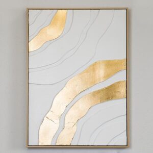 ΠΙΝΑΚΑΣ ΚΑΜΒΑΣ ΛΕΥΚΟΣ - ΧΡΥΣΟΣ 52x4.5x72cm