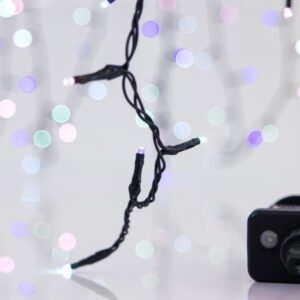 ΣΕΙΡΑ, 100 LED 3mm, 31V ΜΕΤΑΣΧΗΜΑΤΙΣΤΗ, 8 ΠΡΟΓΡΑΜΜΑΤΑ & ΜΝΗΜΗ, ΠΡΑΣΙΝΟ PVC ΚΑΛΩΔΙΟ, OPAL ΧΡΩΜΑΤΙΣΤΟ LED ΑΝΑ 5cm, ΠΡΟΕΚΤΑΣΗ ΠΑΡΟΧΗΣ 3m, ΙΡ44