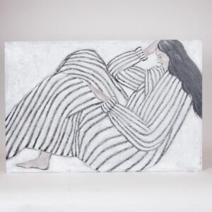 ΠΙΝΑΚΑΣ ΚΑΜΒΑΣ ΓΥΝΑΙΚΑ ΛΕΥΚΟΣ - ΜΑΥΡΟΣ 60x3.8x90cm