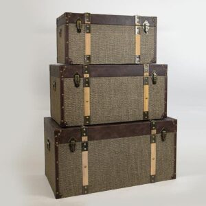 S/3 ΜΠΑΟΥΛΑ ΞΥΛΙΝΑ ΚΑΦΕ-ΜΠΕΖ 80x40x40cm/ 70x35x35cm/ 60x30x30cm