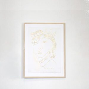 ΠΙΝΑΚΑΣ ΜΕ ΠΛΑΙΣΙΟ ΠΡΟΣΩΠΟ ΛΕΥΚΟΣ - ΧΡΥΣΟΣ 45x2.2x60cm