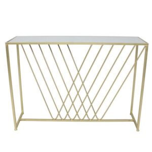 ΚΟΝΣΟΛΑ ΜΕΤΑΛΛΙΚΗ ΧΡΥΣΗ ΜΕ ΕΠΙΦΑΝΕΙΑ ΚΑΘΡΕΦΤΗ 107.5x31x78cm