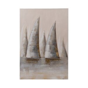 ΠΙΝΑΚΑΣ ΚΑΜΒΑΣ ΚΑΡΑΒΙΑ ΜΠΕΖ-ΓΑΛΑΖΙΟ-ΧΡΥΣΟ 60x90cm