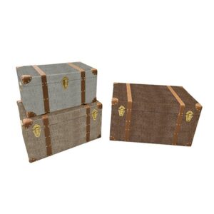 S/3 ΜΠΑΟΥΛΑ ΜΠΕΖ-ΚΑΦΕ-ΓΚΡΙ 63x40x35cm/ 53x34x30cm/ 47x28x25cm