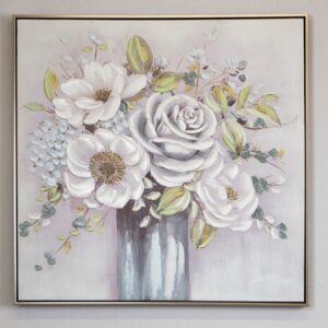 ΠΙΝΑΚΑΣ ΚΑΜΒΑΣ ΛΟΥΛΟΥΔΙΑ ΣΕ ΒΑΖΟ ΛΕΥΚΟΣ - ΜΠΛΕ 80x3.5x80cm