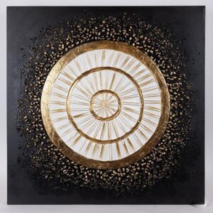 ΠΙΝΑΚΑΣ ΚΑΜΒΑΣ ΚΥΚΛΟΣ ΜΑΥΡΟΣ - ΧΡΥΣΟΣ - ΛΕΥΚΟΣ 80x3x80cm