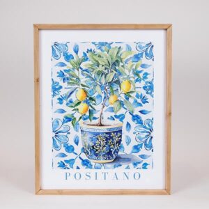 ΠΙΝΑΚΑΣ ΚΑΜΒΑΣ ΛΕΜΟΝΙΑ POSITANO ΓΑΛΑΖΙΟΣ - ΚΙΤΡΙΝΟΣ - ΛΕΥΚΟΣ 48x2.1x60cm