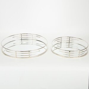 S/2 ΔΙΣΚΟΣ ΜΕΤΑΛΛΙΚΟΣ ΜΕ ΚΑΘΡΕΦΤΗ ΑΣΗΜΙ 39x6cm / 30.5x6cm