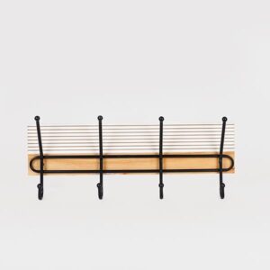 ΚΡΕΜΑΣΤΡΑ ΤΟΙΧΟΥ 4 ΘΕΣΕΩΝ ΜΕΤΑΛΛΟ-ΞΥΛΟ 48x9x20cm