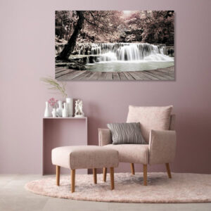 Πίνακας καταρράκτης σε ροζ δάσος