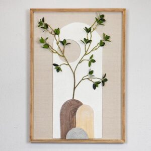 ΠΙΝΑΚΑΣ ΚΑΜΒΑΣ ΦΥΤΟ ΚΑΦΕ - ΓΚΡΙ - ΜΠΕΖ - ΠΡΑΣΙΝΟ 50x3x70cm