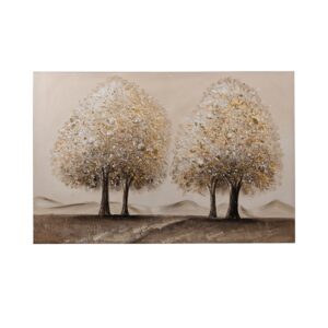 ΠΙΝΑΚΑΣ ΚΑΜΒΑΣ 4 ΔΕΝΤΡΑ ΚΑΦΕ-ΑΣΠΡΟ-ΠΟΡΤΟΚΑΛΙ 60x3x90cm