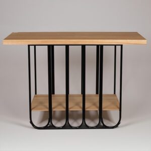 ΚΟΝΣΟΛΑ ΜΕΤΑΛΛΟ-ΞΥΛΟ ΦΥΣΙΚΟ-ΜΑΥΡΟ 120x40x78cm