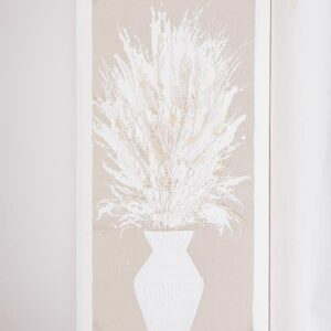 ΠΙΝΑΚΑΣ ΚΑΜΒΑΣ ΒΑΖΟ ΜΕ ΣΤΑΧΥΑ ΜΠΕΖ - ΛΕΥΚΟΣ 62x4.5x122cm