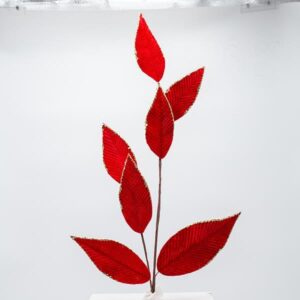 ΚΛΑΔΙ ΜΕ ΚΟΚΚΙΝΑ ΒΕΛΟΥΔΙΝΑ ΦΥΛΛΑ ΒΕΛΑΝΙΔΙΑΣ, 82cm