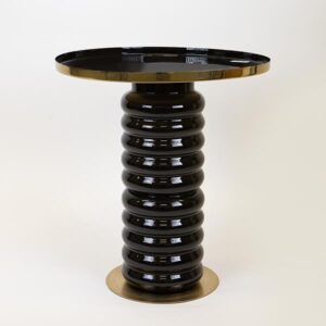 BOHΘΗΤΙΚΟ ΤΡΑΠΕΖΙ ΜΕΤΑΛΛΙΚΟ ΜΑΥΡΟ- ΧΡΥΣΟ 46x46x50cm