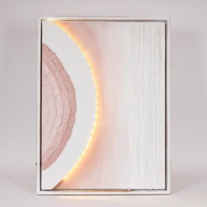 ΠΙΝΑΚΑΣ ΚΑΜΒΑΣ ΜΕ LED LIGHT ΑΝΑΓΛΥΦΟΣ ΜΠΕΖ - ΛΕΥΚΟΣ 60x5x80cm