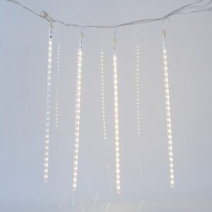 SNOWDROP, 240 LED, 5V ΜΕΤΑΣΧΗΜΑΤΙΣΤΗ, 4 ΕΠΕΚΤΑΣΕΙΣ ΕΩΣ 3 ΣΕΤ, 5 ΣΩΛΗΝΕΣ 50cm ΜΕ ΘΕΡΜΟ ΛΕΥΚΟ LED (H50 x L400cm), ΠΡΟΕΚΤΑΣΗ ΠΑΡΟΧΗΣ 5m, IP44