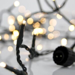 ΣΕΙΡΑ, 100 LED 3mm, 31V ΜΕΤΑΣΧΗΜΑΤΙΣΤΗ, 4 ΕΠΕΚΤΑΣΕΙΣ ΕΩΣ 3 ΣΕΤ, ΠΡΑΣΙΝΟ PVC ΚΑΛΩΔΙΟ, ΘΕΡΜΟ ΛΕΥΚΟ LED ΑΝΑ 5cm, ΠΡΟΕΚΤΑΣΗ ΠΑΡΟΧΗΣ 3m, ΙΡ44