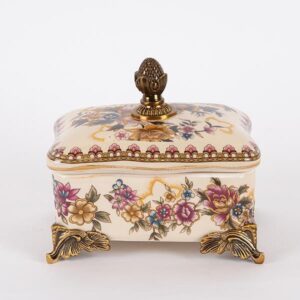 ΔΙΑΚΟΣΜΗΤΙΚΟ ΚΟΥΤΙ ΠΟΡΣΕΛΑΝΗ ΛΕΥΚΟ- ΧΡΥΣΟ 15x11x15cm