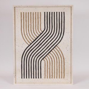 ΠΙΝΑΚΑΣ ΚΑΜΒΑΣ ΑΝΑΓΛΥΦΟΣ ΓΡΑΜΜΕΣ ΛΕΥΚΟΣ - ΜΠΕΖ - ΜΑΥΡΟΣ 60x3x80cm