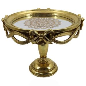 ΔΙΣΚΟΣ ΠΟΛΥΡΕΖΙΝ ME KΑΘΡΕΦΤΗ & ΠΟΔΙ ΧΡΥΣΟΣ 25.5x25.5x19.7cm