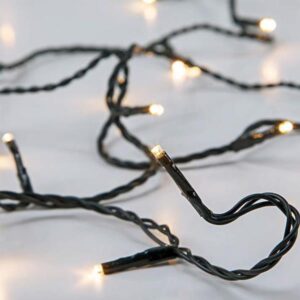 ΣΕΙΡΑ, 50 LED 5mm, ΜΠΑΤΑΡΙΑΣ 3xAA, ΠΡΑΣΙΝΟ PVC ΚΑΛΩΔΙΟ, ΘΕΡΜΟ ΛΕΥΚΟ LED ΑΝΑ 10cm, ΠΡΟΕΚΤΑΣΗ ΠΑΡΟΧΗΣ 50cm, IP20