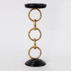 ΚΗΡΟΠΗΓΙΟ ΜΕΤΑΛΛΟ-ΞΥΛΟ ΜΑΥΡΟ-ΧΡΥΣΟ 12.5x12.5x35.5cm