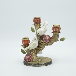 ΚΗΡΟΠΗΓΙΟ ΠΟΥΛΙΑ ΣΕ ΚΛΑΔΙ ΠΟΛΥΡΕΖΙΝ ΧΡΥΣΟ - ΧΡΩΜΑΤΑ 21.5x12x19.5cm