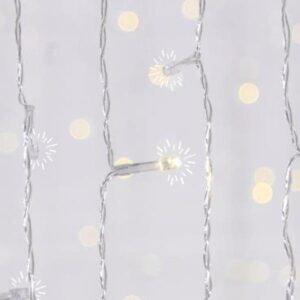 ΚΟΥΡΤΙΝΑ, 240 FLASH LED 5mm, 36V ΜΕΤΑΣΧΗΜΑΤΙΣΤΗ, 4 ΕΠΕΚΤΑΣΕΙΣ ΕΩΣ 3 ΣΕΤ, ΔΙΑΦΑΝΟ PVC ΚΑΛΩΔΙΟ, ΘΕΡΜΟ ΛΕΥΚΟ LED (H100 x L200cm, 20 ΣΕΙΡΕΣ x 12 LED), ΠΡΟΕΚΤΑΣΗ ΠΑΡΟΧΗΣ 3m, ΙΡ44