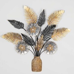 ΔΙΑΚΟΣΜΗΤΙΚΟ ΤΟΙΧΟΥ BAZO ΜΕΤΑΛΛΙΚΟ ΧΡΥΣΟ - ΑΣΗΜΙ - ΜΑΥΡΟ 73x5x71.5cm