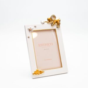 ΚΟΡΝΙΖΑ ΠΑΙΔΙΚΗ ΕΛΕΦΑΝΤΑΚΙ ΠΟΛΥΡΕΖΙΝ ΛΕΥΚΟ-ΧΡΥΣΟ 13.8x2x21.5cm