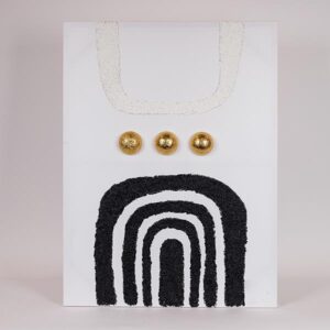 ΠΙΝΑΚΑΣ ΚΑΜΒΑΣ ΑΝΑΓΛΥΦΟ ΣΧΕΔΙΟ ΛΕΥΚΟΣ - ΜΑΥΡΟΣ - ΧΡΥΣΟΣ 60x7x80cm