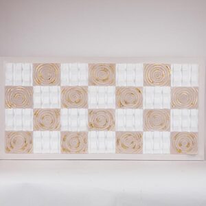 ΠΙΝΑΚΑΣ ΚΑΜΒΑΣ ΚΥΚΛΟΙ & ΤΕΤΡΑΓΩΝΑ ΜΠΕΖ - ΛΕΥΚΟΣ 60x3x120cm