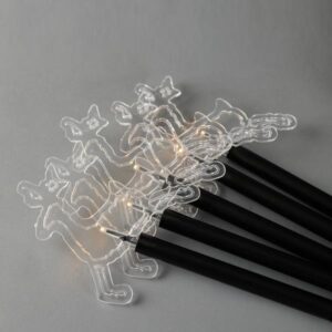 ΣΕΙΡΑ, 5 LED 3mm, 5 ΤΑΡΑΝΔΟΙ ΜΕ ΡΑΒΔΙ ΓΙΑ ΕΔΑΦΟΣ 37cm, ΗΛΙΑΚΟ ΣΥΛΛΕΚΤΗ ΜΕ ΑΙΣΘΗΤΗΡΑ ΦΩΤΟΣ, ΜΑΥΡΟ PVC ΚΑΛΩΔΙΟ, ΘΕΡΜΟ ΛΕΥΚΟ LED ΑΝΑ 35cm, ΠΡΟΕΚΤΑΣΗ ΠΑΡΟΧΗΣ 2m, IP44