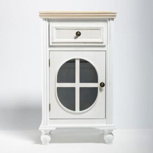 ΒΙΤΡΙΝΑ ΞΥΛΙΝΗ ΛΕΥΚΗ 1 ΣΥΡΤΑΡΙ 1 ΠΟΡΤΑ 42x34x72.5cm