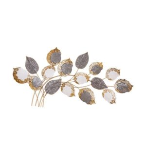 ΔΙΑΚΟΣΜΗΤΙΚΟ ΤΟΙΧΟΥ ΦΥΛΛΑ ΜΕΤΑΛΛΙΚΟ ΓΚΡΙ - ΛΕΥΚΟ - ΧΡΥΣΟ 118x5.5x60cm